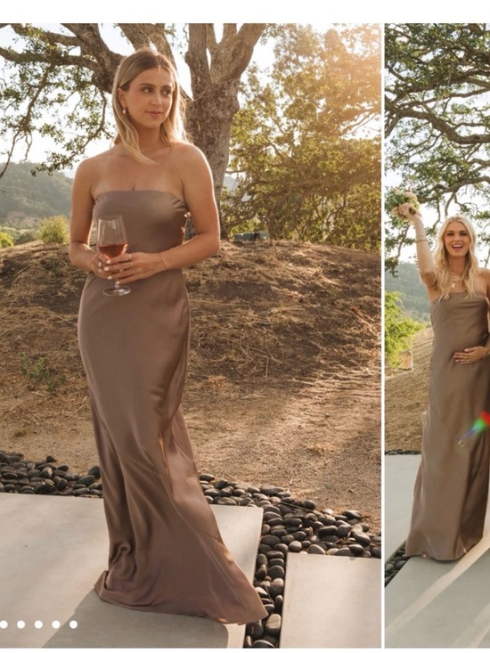 Show Me Your MuMu Dresses & Skirts - New Show Me Your Mumu- Taylor Tube Strapless Satin Maxi Dress in Taupe